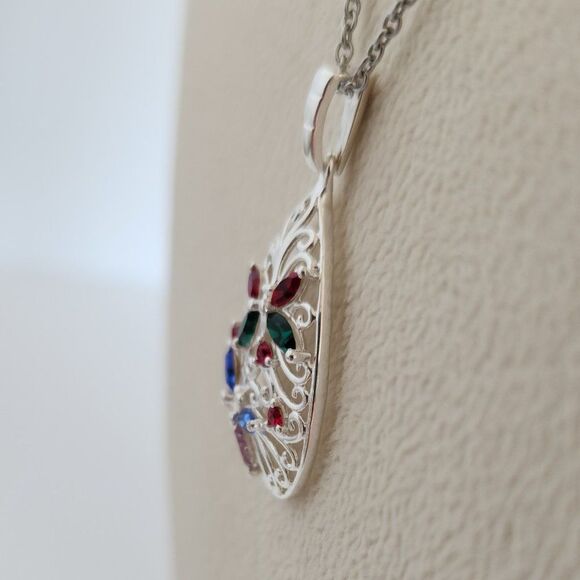 Swarovski Crystals Multi Color Necklace - Picture 4 of 9